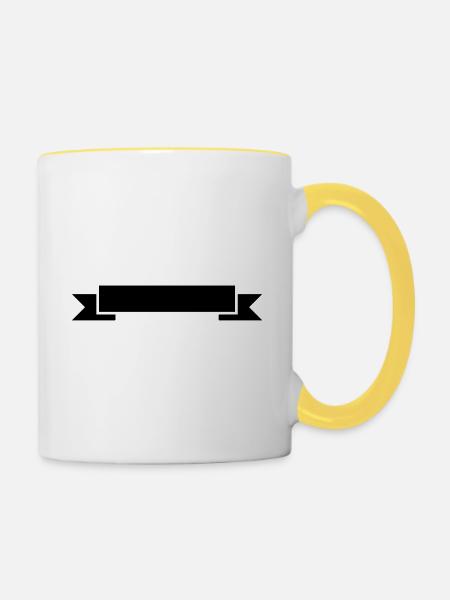 banderole symbol - Tasse zweifarbig - Weiß/Gelb