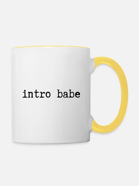 intro babe - Tasse zweifarbig - Weiß/Gelb
