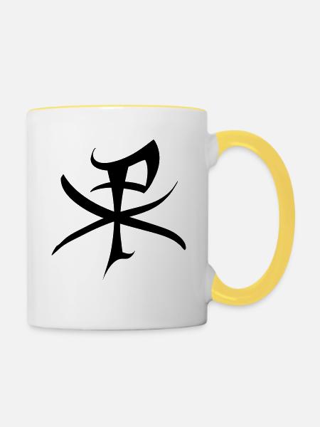 christus monogramm - Tasse zweifarbig - Weiß/Gelb
