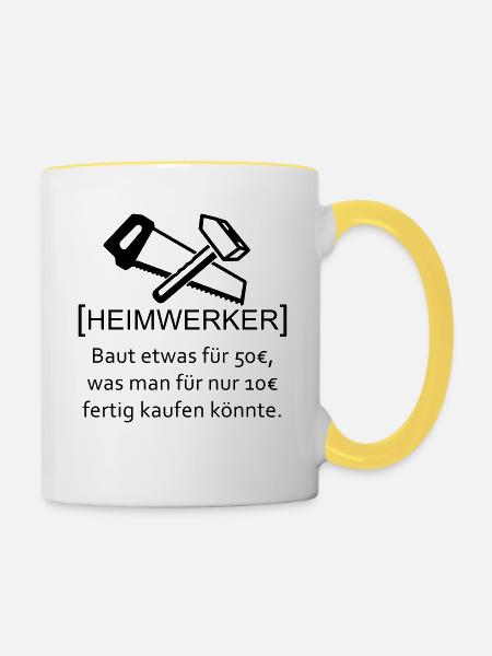 Heimwerker - Tasse zweifarbig - Weiß/Gelb