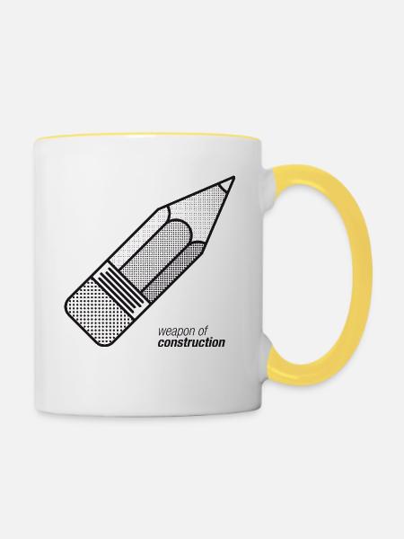 Weapons Of Construction - Tasse zweifarbig - Weiß/Gelb