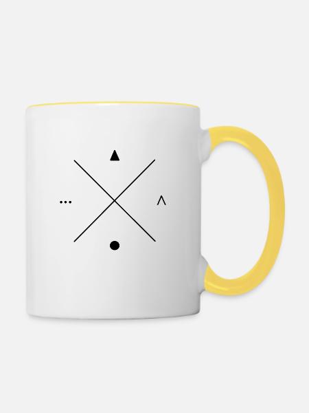Geometry Tattoo Icons - Tasse zweifarbig - Weiß/Gelb