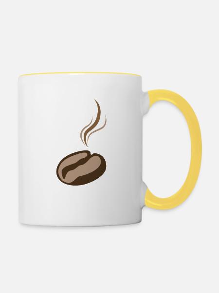 Kaffeebohne - Tasse zweifarbig - Weiß/Gelb