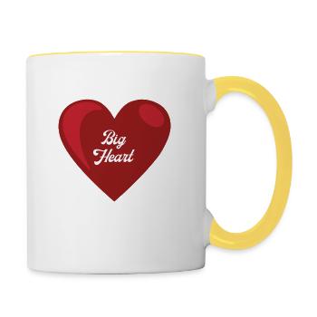 Grand coeur - Mug contrasté - blanc/jaune - Droite