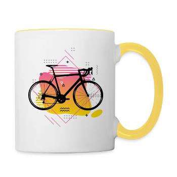 Rennrad - Tasse zweifarbig - Weiß/Gelb - Rechts