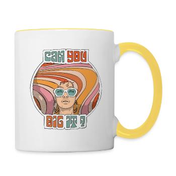Kannst du es ausgraben? Die 70er Jahre - Tasse zweifarbig - Weiß/Gelb - Rechts