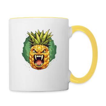 Ananas Vampire - Mug contrasté - blanc/jaune - Droite