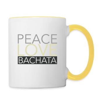 AMOUR DE PAIX BACHATA - Dance Shirts - Mug contrasté - blanc/jaune - Droite
