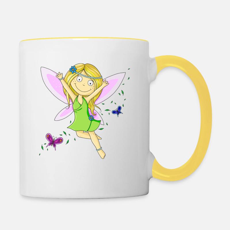 Frais bande dessinée douce - Mug contrasté - blanc/jaune