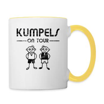 Kumpel Freunde Kumpels on Tour - Tasse zweifarbig - Weiß/Gelb - Rechts