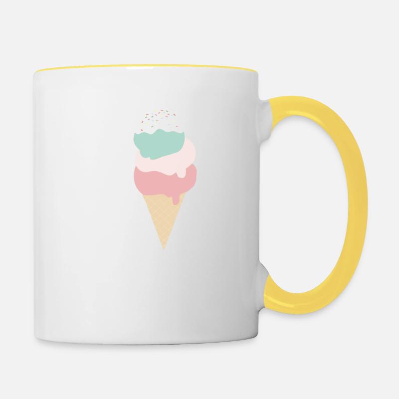 Eis - Tasse zweifarbig - Weiß/Gelb