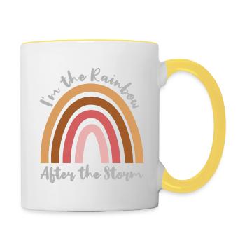 i'm the rainbow after the storm - Contrasting Mug - white/yellow - Right