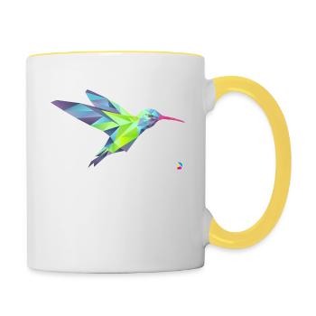 Geometric Hummingbird - Contrasting Mug - white/yellow - Right