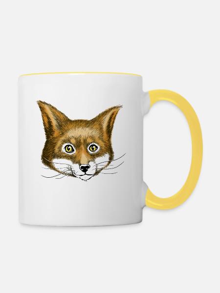 Fuchs the fox - Tasse zweifarbig - Weiß/Gelb