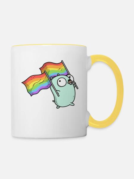 Pride Gopher - Tasse zweifarbig - Weiß/Gelb