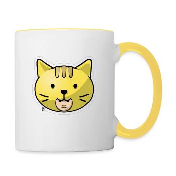 Chachamaru-Zo - Mug contrasté - blanc/jaune - Droite