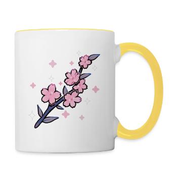 Pink Branch - Contrasting Mug - white/yellow - Right