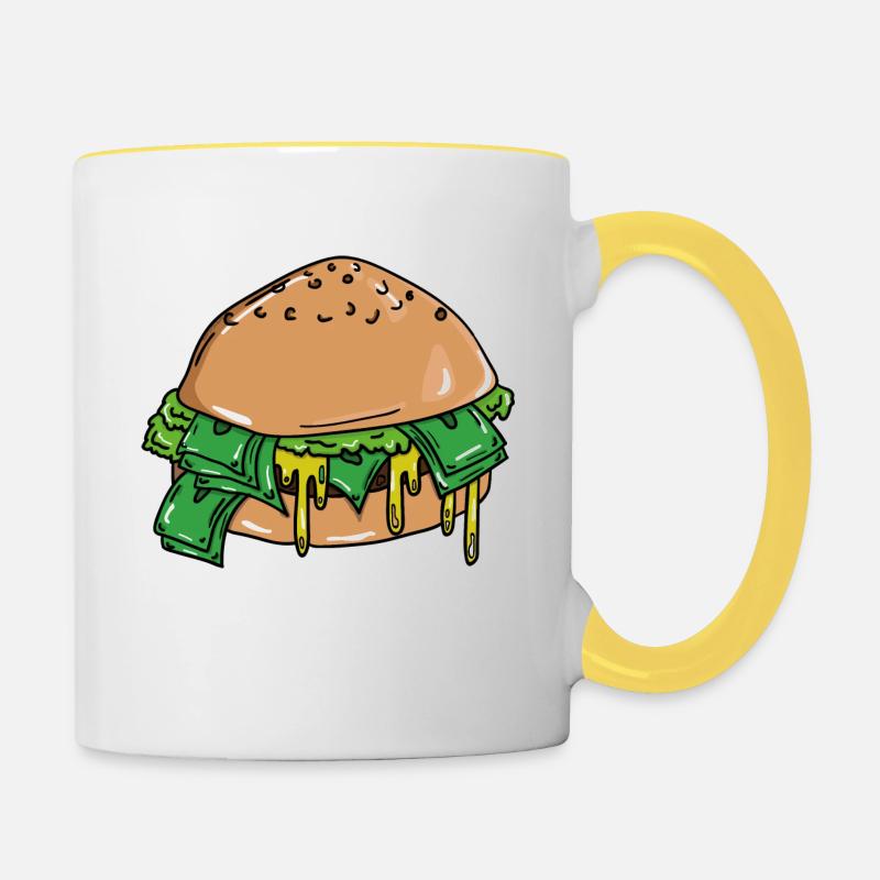Burger d'argent Burger d'argent - Mug contrasté - blanc/jaune