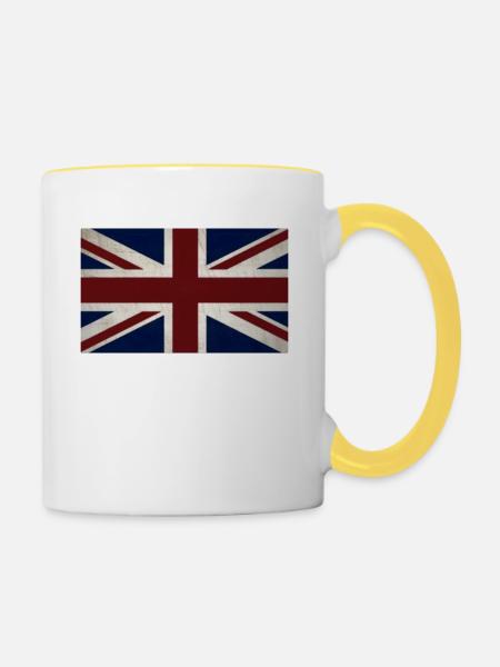 Großbritannien - Tasse zweifarbig - Weiß/Gelb