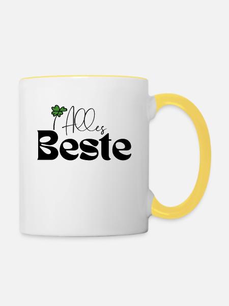 Alles Beste - Tasse zweifarbig - Weiß/Gelb