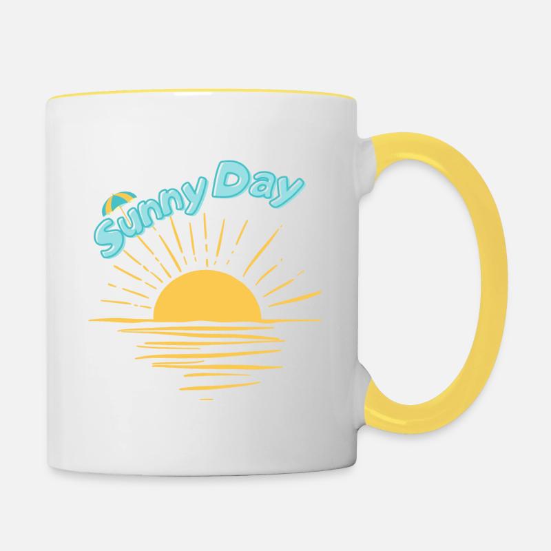 Sunny Day - Mug contrasté - blanc/jaune