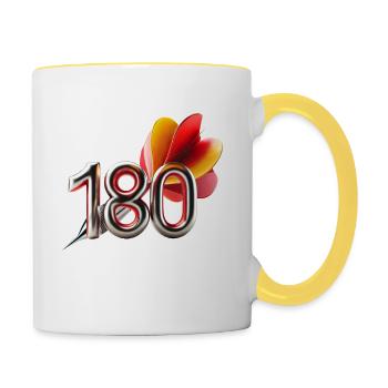 Dart 180 - Tasse zweifarbig - Weiß/Gelb - Rechts