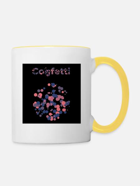 Konfetti - Tasse zweifarbig - Weiß/Gelb