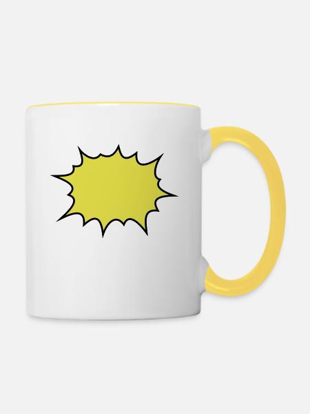 Boom - Tasse zweifarbig - Weiß/Gelb