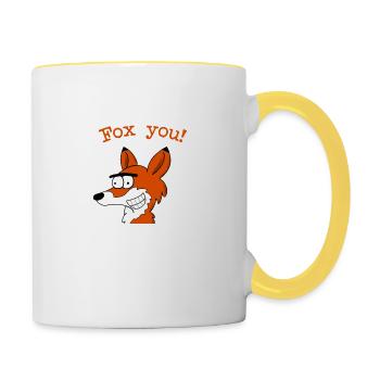 Fox you! - Tasse zweifarbig - Weiß/Gelb - Rechts
