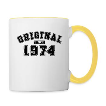Original Since 1974 Vintage Birthday Birthday - Contrasting Mug - white/yellow - Right