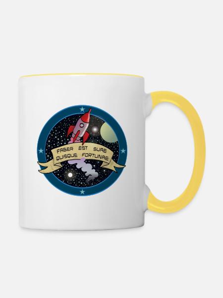 Fortunae Logo Art - Contrasting Mug - white/yellow