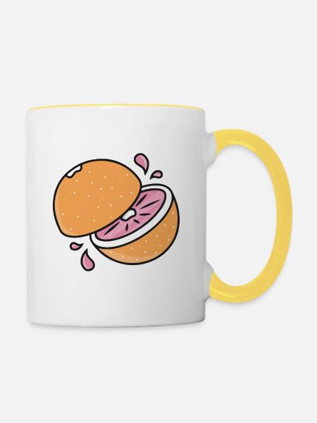 Orange - Tasse zweifarbig - Weiß/Gelb
