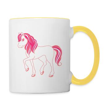 pony - Tasse zweifarbig - Weiß/Gelb - Rechts