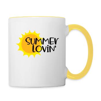 Summer lovin Sommer-Shirt - Tasse zweifarbig - Weiß/Gelb - Rechts