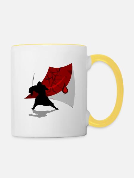 Ninja - Tasse zweifarbig - Weiß/Gelb