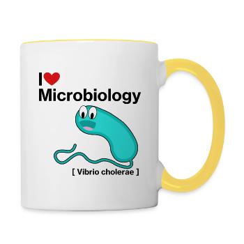 I Love Microbiology - Contrasting Mug - white/yellow - Right