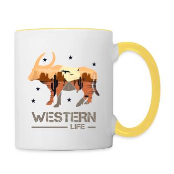 Western film - Contrasting Mug - white/yellow - Right