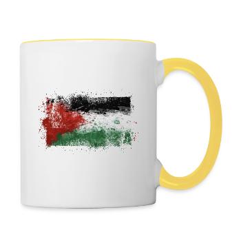 Palästina - Tasse zweifarbig - Weiß/Gelb - Rechts