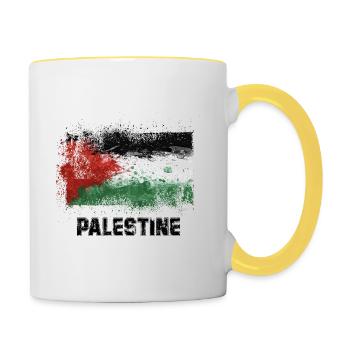 Palästina - Tasse zweifarbig - Weiß/Gelb - Rechts