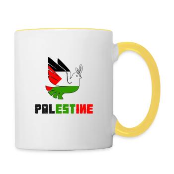 Palästina - Tasse zweifarbig - Weiß/Gelb - Rechts