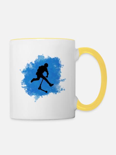 Freestyle-Roller - Tasse zweifarbig - Weiß/Gelb