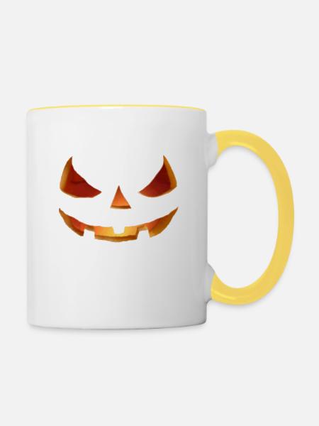 JackOLantern - Tasse zweifarbig - Weiß/Gelb