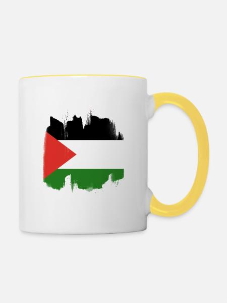 Palästina - Tasse zweifarbig - Weiß/Gelb
