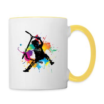 Freestyle Roller - Tasse zweifarbig - Weiß/Gelb - Rechts