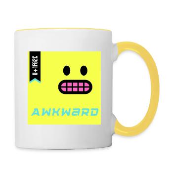 Emoji Day 2022 - Emoji Awkward - Design A - Contrasting Mug - white/yellow - Right