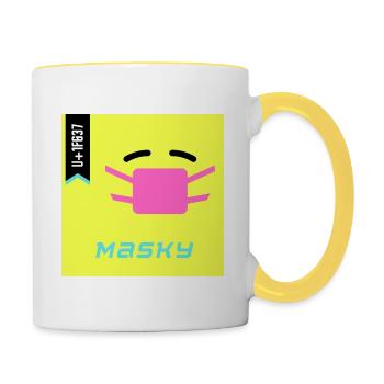 Journée Emoji 2022 - Emoji Masky - Design B - Mug contrasté - blanc/jaune - Droite