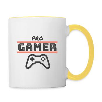 Joueur professionnel - Mug contrasté - blanc/jaune - Droite