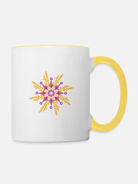 Stern - Tasse zweifarbig - Weiß/Gelb