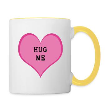 Hug me - Contrasting Mug - white/yellow - Right