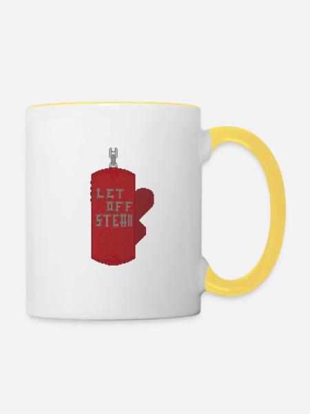 DAMPF ABLASSEN - Tasse zweifarbig - Weiß/Gelb